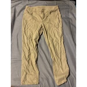 Platinum Jeans Womens 15 Khaki Straight Leg Mid Rise Embroidered Back Pockets